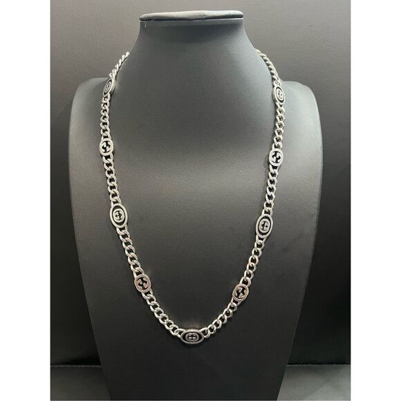 Gucci Double G Chain silver tone Necklace Unisex - Picture 1 of 5